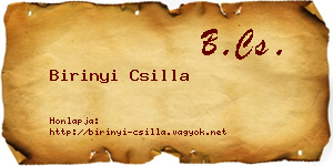 Birinyi Csilla névjegykártya