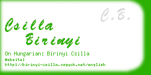 csilla birinyi business card